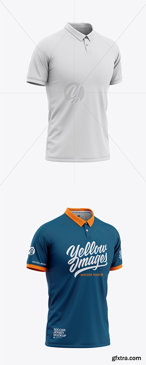 Men’s Soccer Jersey Mockup - Front Half Side View 42406