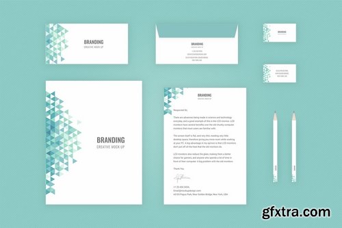 Branding Mock Up - Teal Triangles for Figma