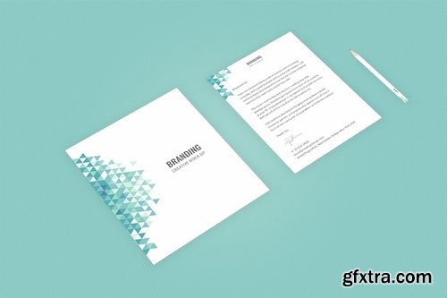 Branding Mock Up - Teal Triangles for Figma