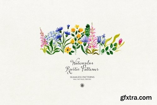 Watercolor Rustic Patterns