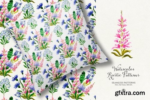 Watercolor Rustic Patterns