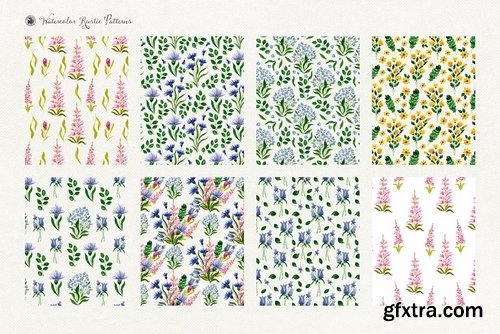 Watercolor Rustic Patterns