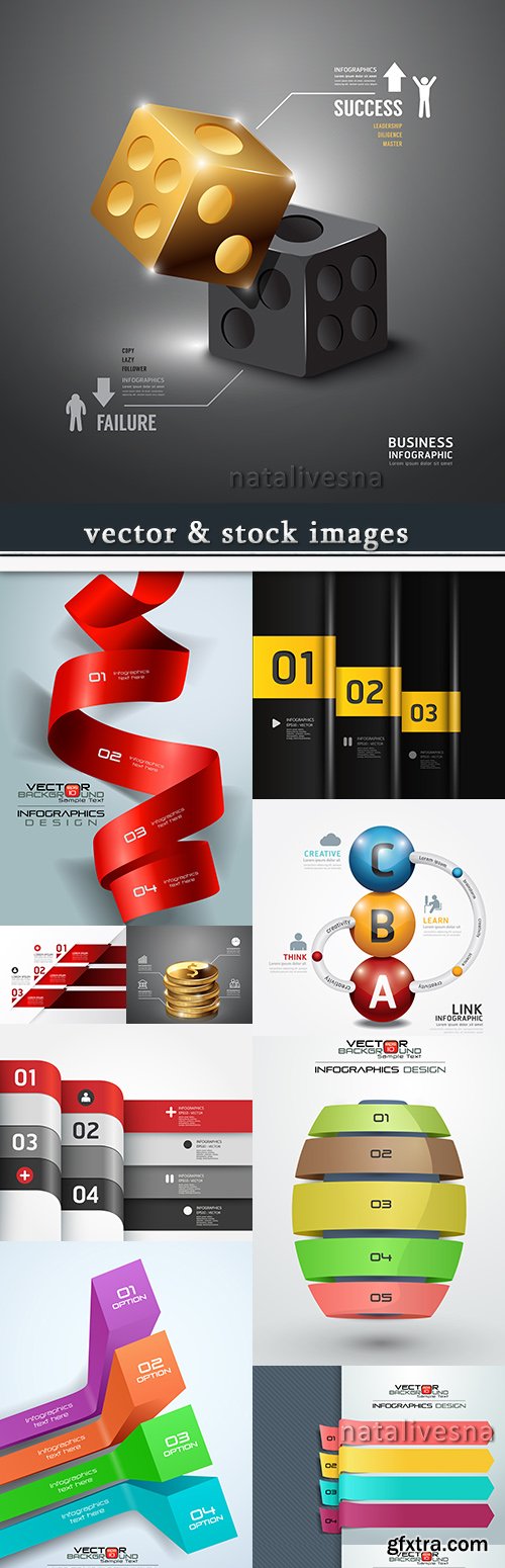 Business infographics options elements collection 62