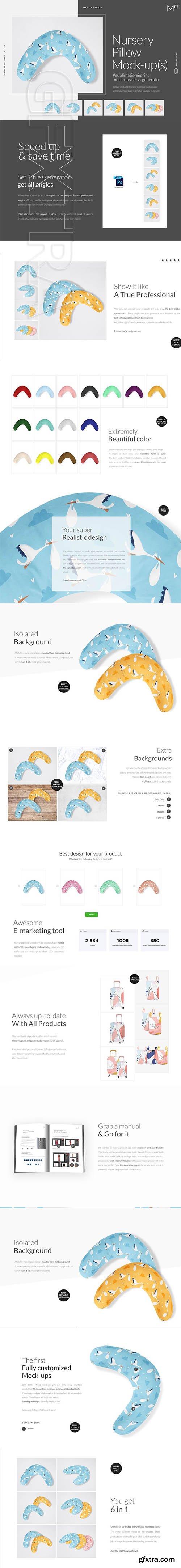 CreativeMarket - Breastfeeding Nursery Pillow Mock-up 3554434