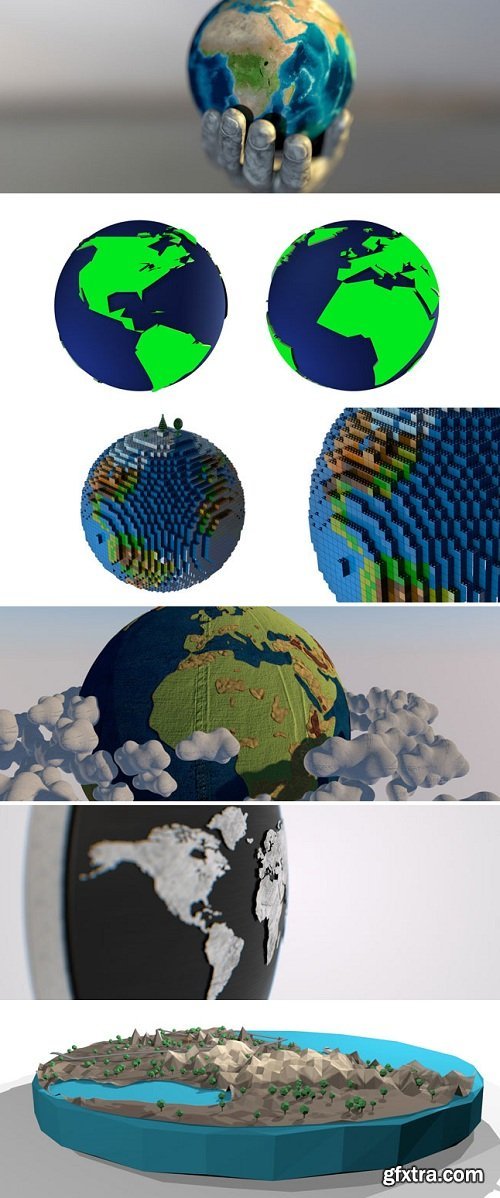 Earth and Globe Pack: 50+ C4D Models