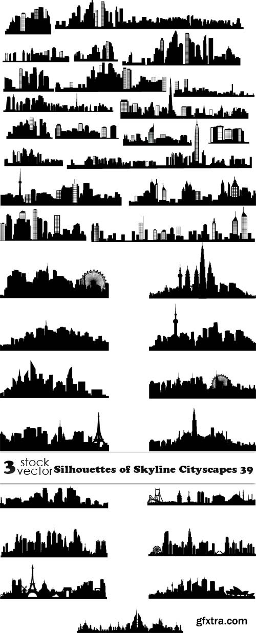 Vectors - Silhouettes of Skyline Cityscapes 39