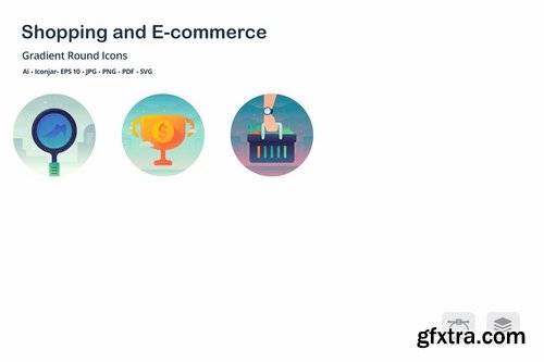 Shopping and E-commerce Gradient Round Icons
