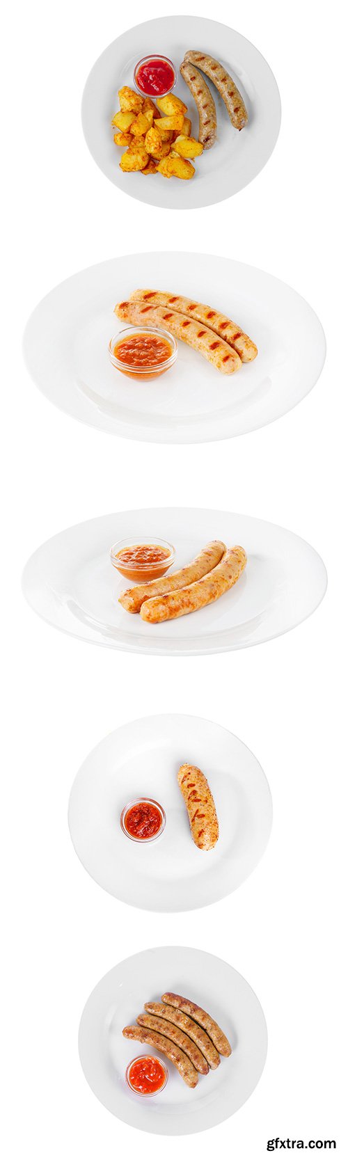 Barbecue Sausages Isolated - 9xJPGs