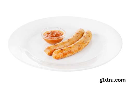 Barbecue Sausages Isolated - 9xJPGs