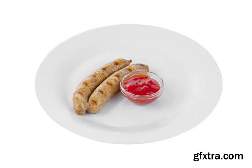 Barbecue Sausages Isolated - 9xJPGs