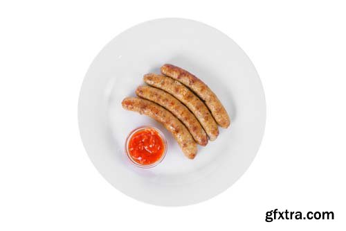 Barbecue Sausages Isolated - 9xJPGs