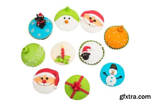 Beautiful Festive Cupcakes Isolated - 11xJPGs