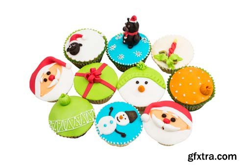 Beautiful Festive Cupcakes Isolated - 11xJPGs