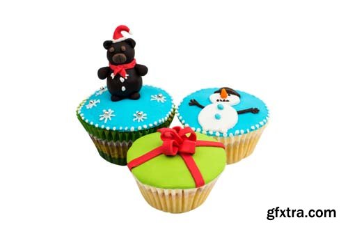 Beautiful Festive Cupcakes Isolated - 11xJPGs