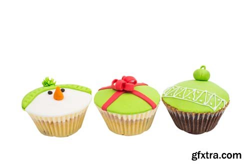 Beautiful Festive Cupcakes Isolated - 11xJPGs