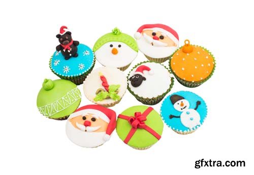 Beautiful Festive Cupcakes Isolated - 11xJPGs