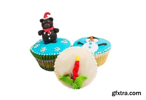 Beautiful Festive Cupcakes Isolated - 11xJPGs