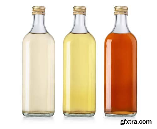 Bottle Of Olive Oil And Vinegar Isolated - 10xJPGs