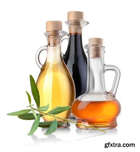 Bottle Of Olive Oil And Vinegar Isolated - 10xJPGs