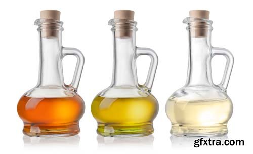 Bottle Of Olive Oil And Vinegar Isolated - 10xJPGs