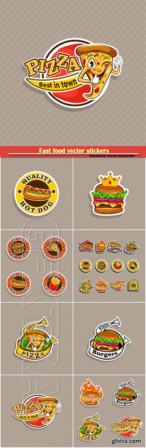 Fast food vector stickers