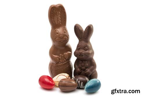 Chocolate Bunny Isolated - 10xJPGs