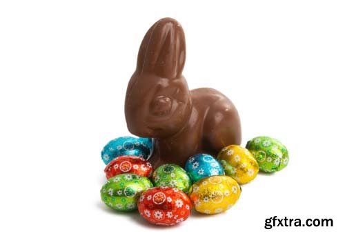 Chocolate Bunny Isolated - 10xJPGs