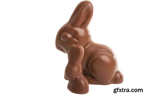 Chocolate Bunny Isolated - 10xJPGs