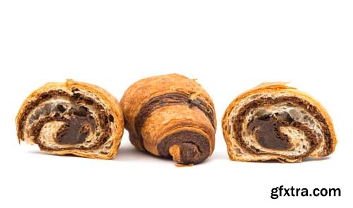 Chocolate Croissant Isolated - 10xJPGs