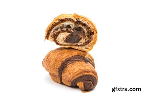 Chocolate Croissant Isolated - 10xJPGs