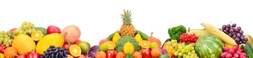 Collage Of Mixed Fruits And Vegetables Isolated-1 - 15xJPGs