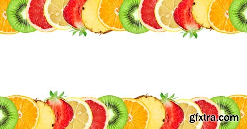 Collage Of Mixed Fruits And Vegetables Isolated-2 - 14xJPGs