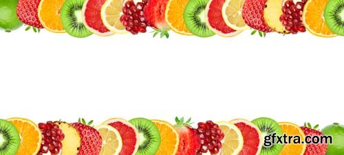 Collage Of Mixed Fruits And Vegetables Isolated-3 - 15xJPGs