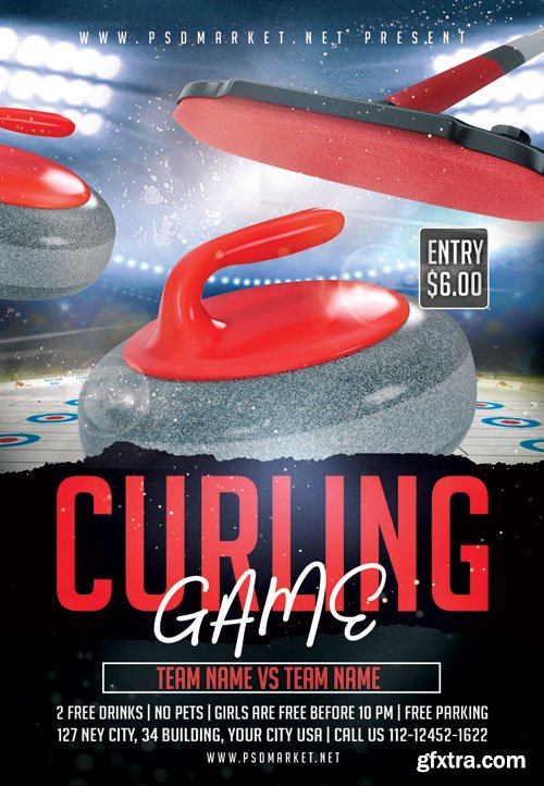 CURLING FLYER – PSD TEMPLATE