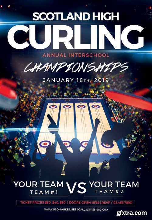 CURLING TOURNAMENT FLYER – PSD TEMPLATE