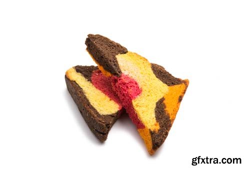 Colored Bread Toasts Isolated - 8xJPGs