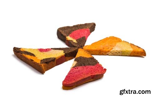 Colored Bread Toasts Isolated - 8xJPGs