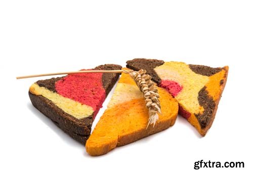 Colored Bread Toasts Isolated - 8xJPGs