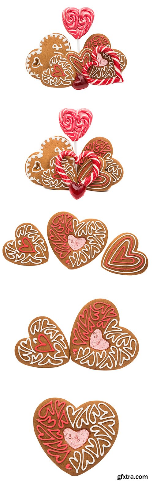 Cookie Hearts Isolated - 5xJPGs