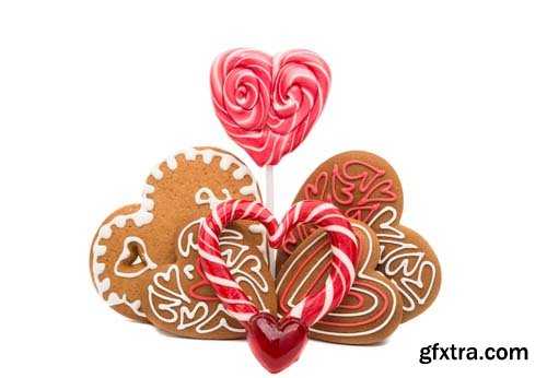 Cookie Hearts Isolated - 5xJPGs