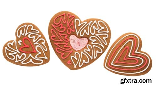 Cookie Hearts Isolated - 5xJPGs