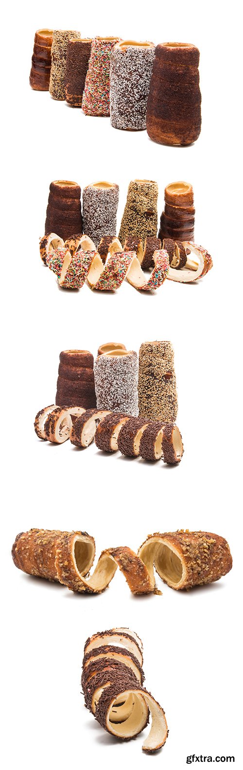 Czech Trdelnik Bun Isolated - 15xJPGs