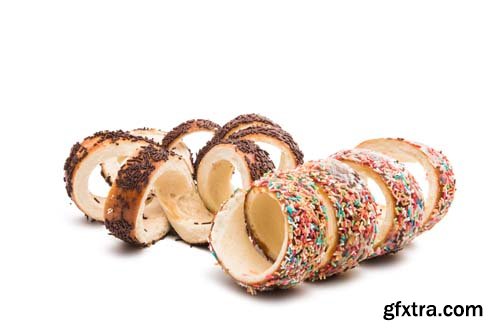 Czech Trdelnik Bun Isolated - 15xJPGs