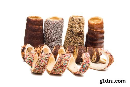 Czech Trdelnik Bun Isolated - 15xJPGs