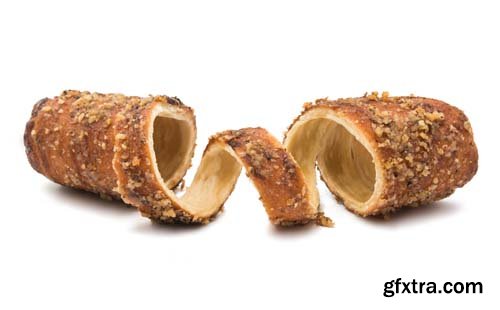 Czech Trdelnik Bun Isolated - 15xJPGs