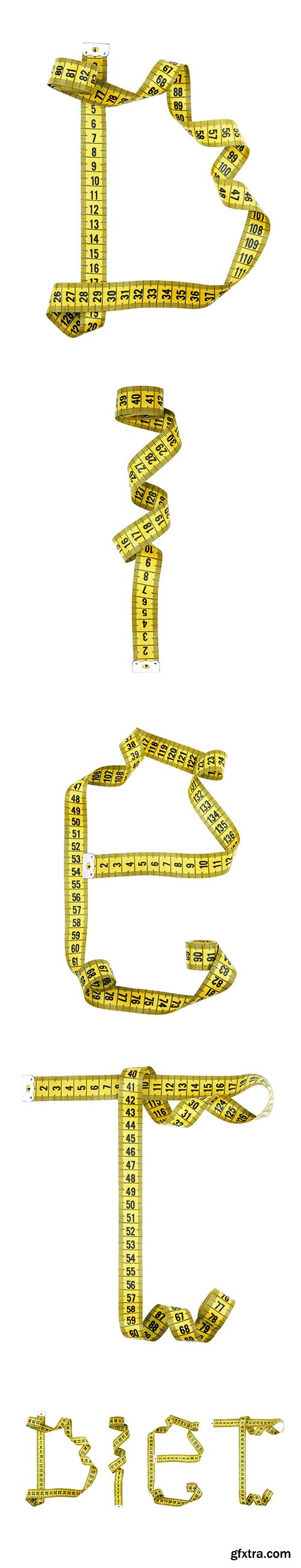 Measuring Tape Diet Isolated - 5xJPGs