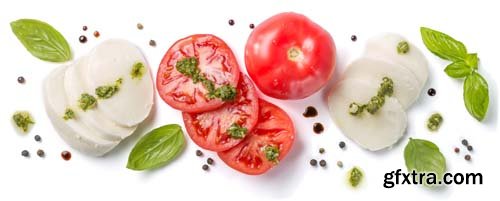 Mozzarella And Tomato Isolated - 9xJPGs