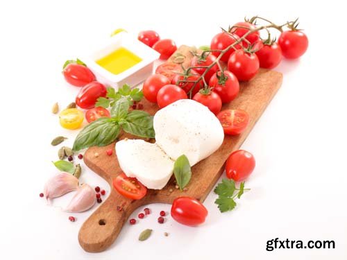 Mozzarella And Tomato Isolated - 9xJPGs