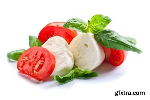 Mozzarella And Tomato Isolated - 9xJPGs