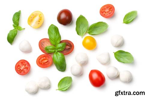 Mozzarella And Tomato Isolated - 9xJPGs